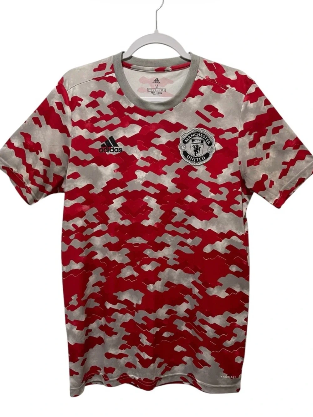 Adidas Manchester United Pre Match Football Jersey Shirt Short Sleeve Red Size M